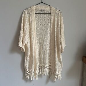 American Eagle Crochet Knit Open Front Shawl